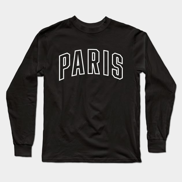 Paris White Outline Long Sleeve T-Shirt by Good Phillings